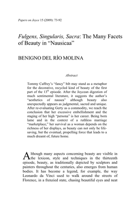 Fulgens, Singularis, Sacra: the Many Facets of Beauty in “Nausicaa”