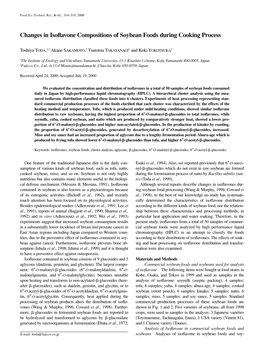 Changes in Isoflavone Compositions of Soybean Foods During Cooking