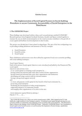 The Implementation of Social Capital Features in Social Auditing Procedures to Secure Community Accountability of Social Enterprises in the Third Sector