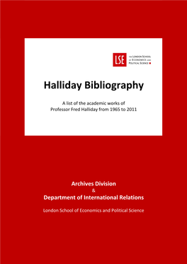 Halliday Bibliography 1965-2011