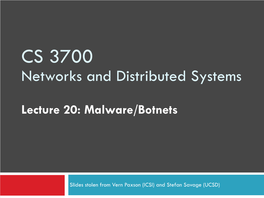 CS 3700 Networks and Distributed Systems