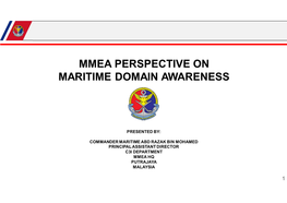 Mmea Perspective on Maritime Domain Awareness