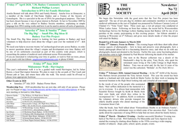 THE BADSEY SOCIETY Newsletter No 72 April 2020