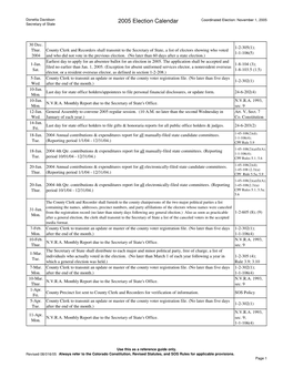 2005 Election Calendar MASTER 1-13-05