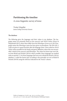 Partitioning the Timeline a Cross-Linguistic Survey of Tense