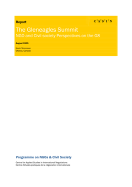 The Gleneagles Summit: NGO and Civil Society Perspectives on the G8