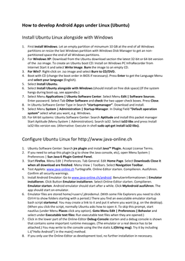 How to Develop Android Apps Under Linux (Ubuntu) Install Ubuntu Linux