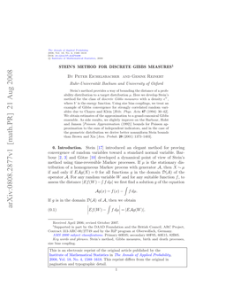 Stein's Method for Discrete Gibbs Measures