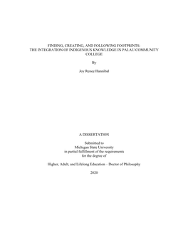 Finding, Creating, and Following Footprints: the Integration of Indigenous Knowledge in Palau Community College