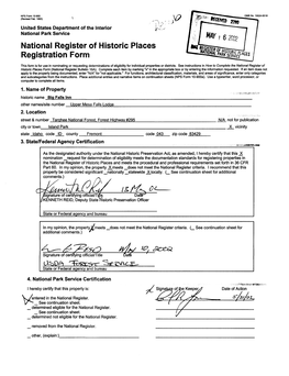 National Register of Historic Places Continuation Sheet Section Number 7 Page 1 Name of Property Big Falls Inn______County and State Fremont County