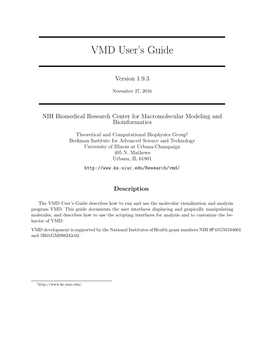 VMD User's Guide