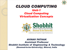 Unit-1 Cloud Computing Virtualization Concepts