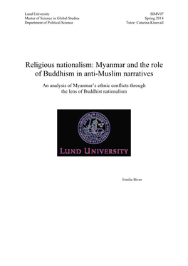 Religious Nationalism: Myanmar and the Role of Buddhism in Anti-Muslim Narratives