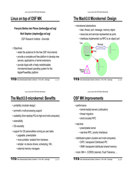 Linux on the OSF Mach3 Microkernel