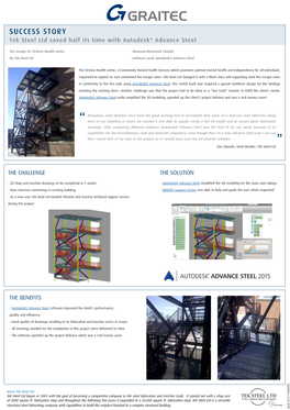 SUCCESS STORY Tek Steel Ltd Saved Half Its Time with Autodesk® Advance Steel