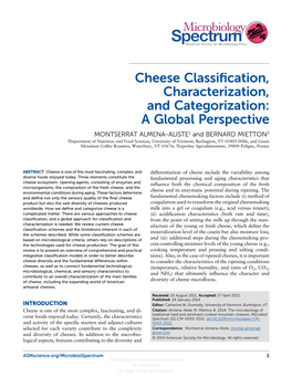 Cheese Classification, Characterization, and Categorization