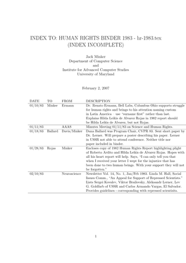 HUMAN RIGHTS BINDER 1983 - Hr-1983.Tex (INDEX INCOMPLETE)