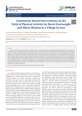 Community-Based Interventions in the Field of Physical Activity for Rural Overweight and Obese Women in a Village in Iran