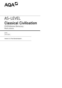 Classical Civilisation CIV1B Athenian Democracy Mark Scheme