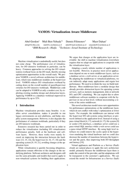 VAMOS: Virtualization Aware Middleware