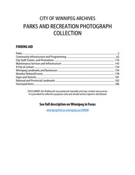 Parks and Recreation Photograph Collection