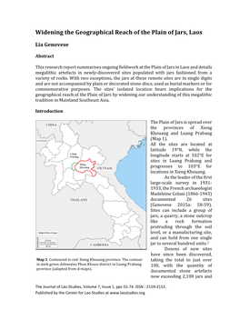 Widening the Geographical Reach of the Plain of Jars, Laos