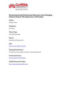 Positioning Gestalt Professional Education in the Changing Cultural Context: the Experiences of Providers