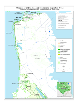 Threatened and Endangered Species and Vegetation Types Golden Gate National Recreation Area, San Francisco and San Mateo Counties