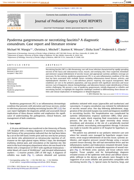 Pyoderma Gangrenosum Or Necrotizing Fasciitis? a Diagnostic Conundrum