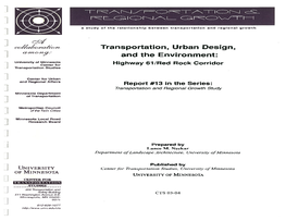 Transportation, Urban Design, and the Environment 2003