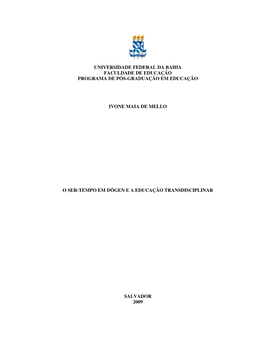 Universidade Federal Da Bahia Faculdade De Educação Programa De Pós-Graduação Em Educação