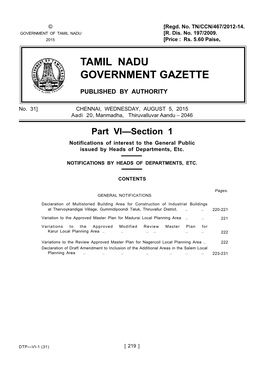 Tamil Nadu Government Gazette