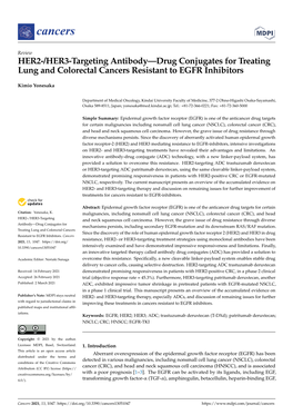 HER2-/HER3-Targeting Antibody—Drug Conjugates for Treating Lung and Colorectal Cancers Resistant to EGFR Inhibitors