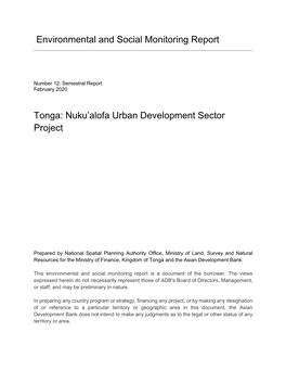 Tonga: Nuku'alofa Urban Development Sector Project