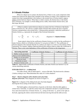 5-1 Kinetic Friction