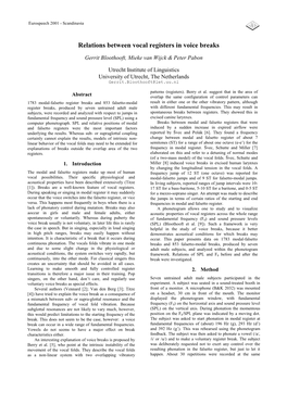 Relations Between Vocal Registers in Voice Breaks