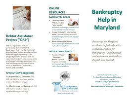 Bankruptcy Help in Maryland