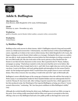 Adele S. Buffington