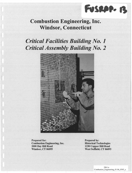 Critical Facilities Building No. 1 Critical Assembly Building No. 2