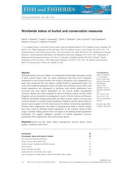 Worldwide Status of Burbot and Conservation Measures