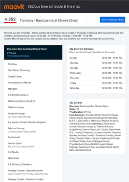 352 Bus Time Schedule & Line Route