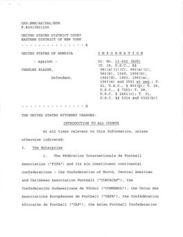 United States of America Against Charles Blazer Defendant