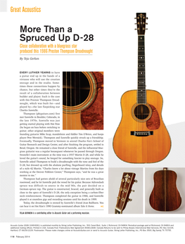 Than a Spruced up D-28 Close Collaboration with a Bluegrass Star Produced This 1986 Preston Thompson Dreadnought by Teja Gerken