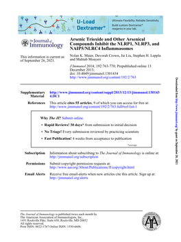 NAIP5/NLRC4 Inflammasomes Compounds Inhibit the NLRP1