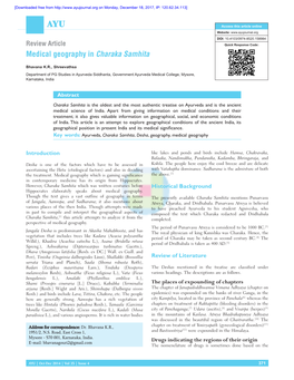 Medical Geography in Charaka Samhita