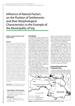 Influence of Natural Factors on the Position of Settlements and Their Morphological Characteristics in the Example of the Municipality of Irig
