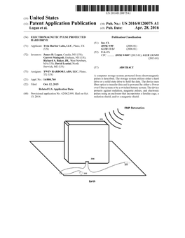 (12) Patent Application Publication (10) Pub. No.: US 2016/0120075 A1 Logan Et Al