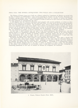 Sabine Eiche-. the SFORZA ANTIQUITIES: to That of Federico Da