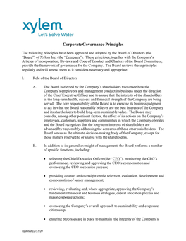 Corporate Governance Principles