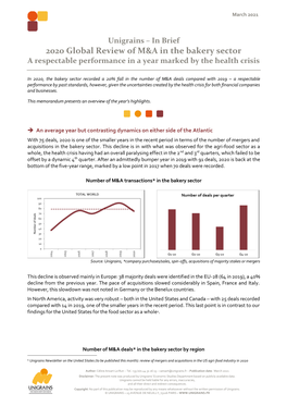 2020 Global Review of M&A in the Bakery Sector